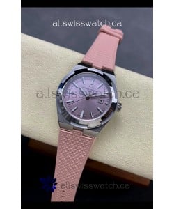 Vacheron Constantin Overseas 35MM Pink Dial Rubber Strap Super Clone Watch 