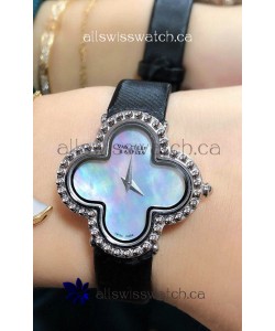 Van Cleef & Arpels Alhambra Stainles Steel Pearl Dial Watch 